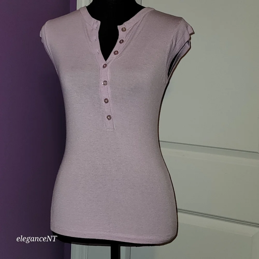 Bershka Liliac Two Piece Cardigan + Cap Sleeve Set Sz: M (Juniors)